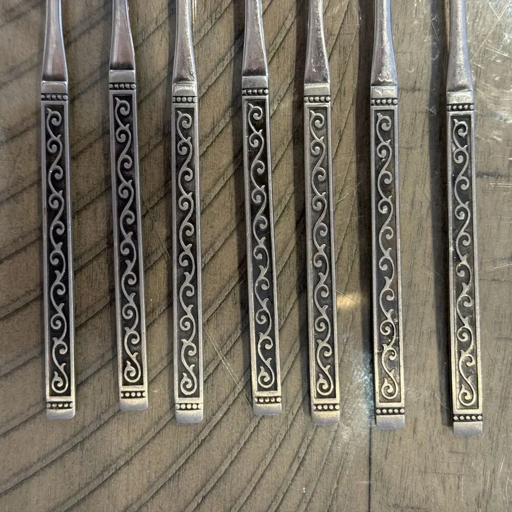 Oneida Rogers Spanish Court Cocktail Seafood Forks Stainless Steel Flatware 7